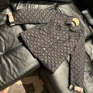 Burberry Quilted Snap Button Jacket Women M
